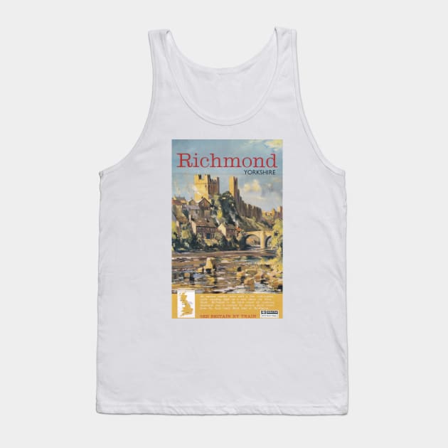 Richmond, Yorkshire - Vintage Railway Travel Poster - 1962 Tank Top by BASlade93